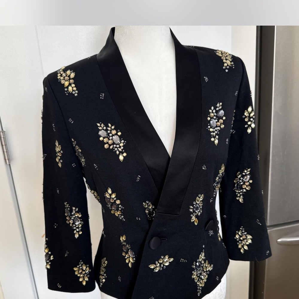 St. John Black Blazer with Embellishments
